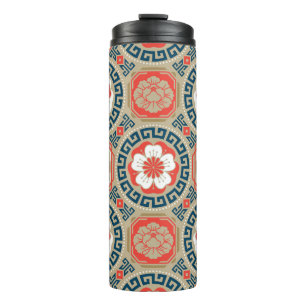 Asian Motive: Elegant Geometric Design Thermal Tumbler