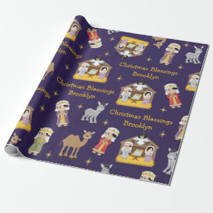 Asian Nativity Scene Wrapping Paper
