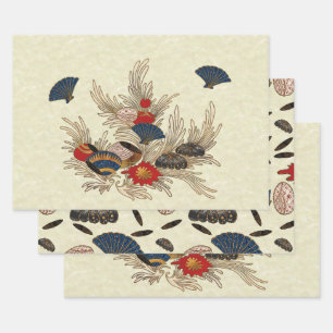 Asian Ocean Deco Wrapping Paper Sheet