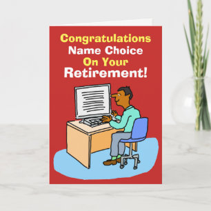 Asian Office Worker, or Computer User Retirement Card