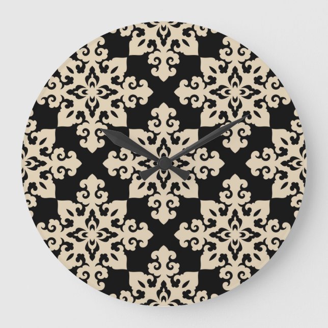 Asian Ornamental Motive Geometric Pattern Large Clock (Front)