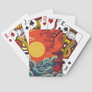 Asian Pacific Inspired Denim Jacket Playing Cards