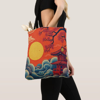 Asian Pacific Inspired Denim Jacket Tote Bag