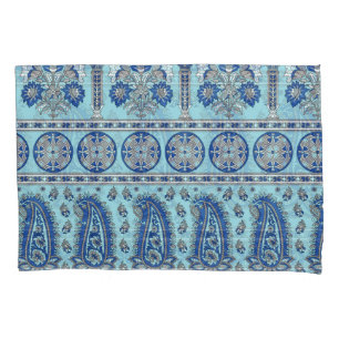 Asian Paisley Border: Traditional Design. Pillowcase