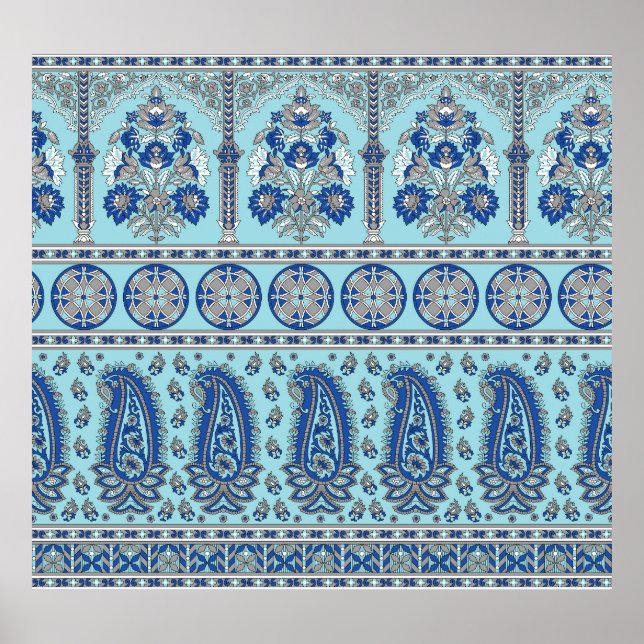 Asian Paisley Border: Traditional Design. Poster (Front)