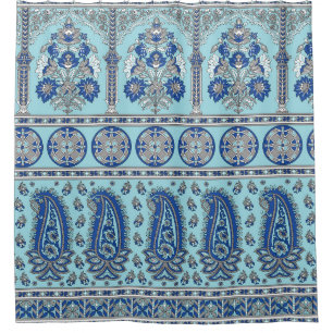 Asian Paisley Border: Traditional Design. Shower Curtain