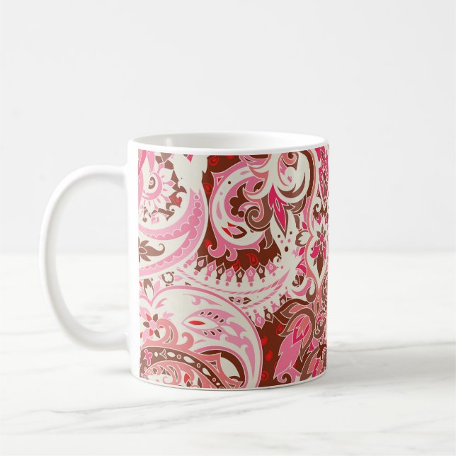 Asian paisley elements, boho vintage. coffee mug (Left)