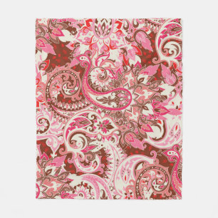 Asian paisley elements, boho vintage. fleece blanket