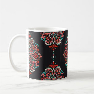 Asian paisley elements, boho vintage pattern. coffee mug