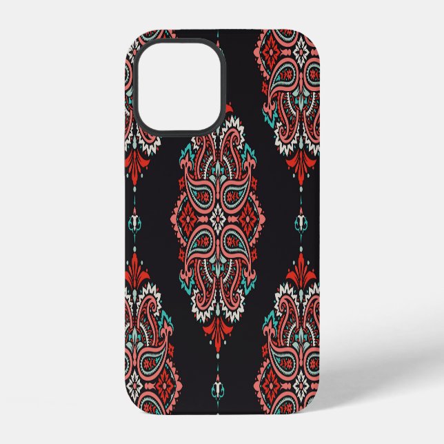 Asian paisley elements, boho vintage pattern. iPhone case (Back)