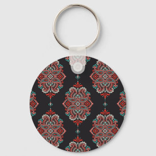 Asian paisley elements, boho vintage pattern. key ring
