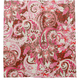 Asian paisley elements, boho vintage. shower curtain