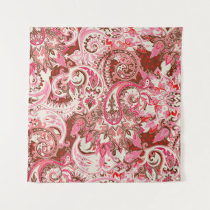 Asian paisley elements, boho vintage. tapestry