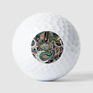 Asian paisley: modern seamless design. golf balls