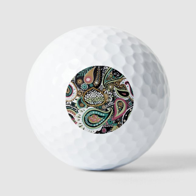 Asian paisley: modern seamless design. golf balls (Front)