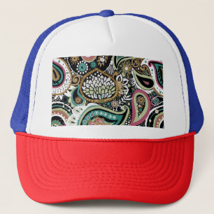 Asian paisley: modern seamless design. trucker hat