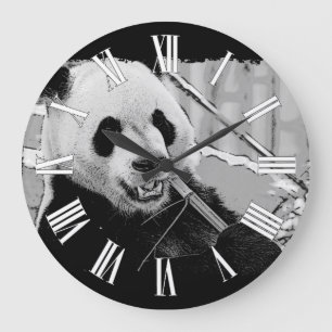 Asian Panda Bear Cub Large Clock