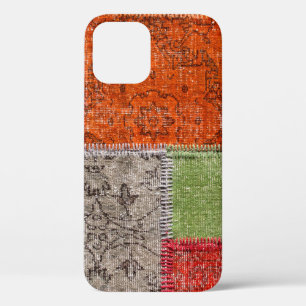 Asian patchwork carpet in Istanbul, Turkey. Close  iPhone 12 Case