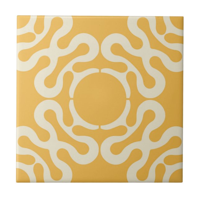 Asian pattern. Gold Background Ceramic Tile (Front)