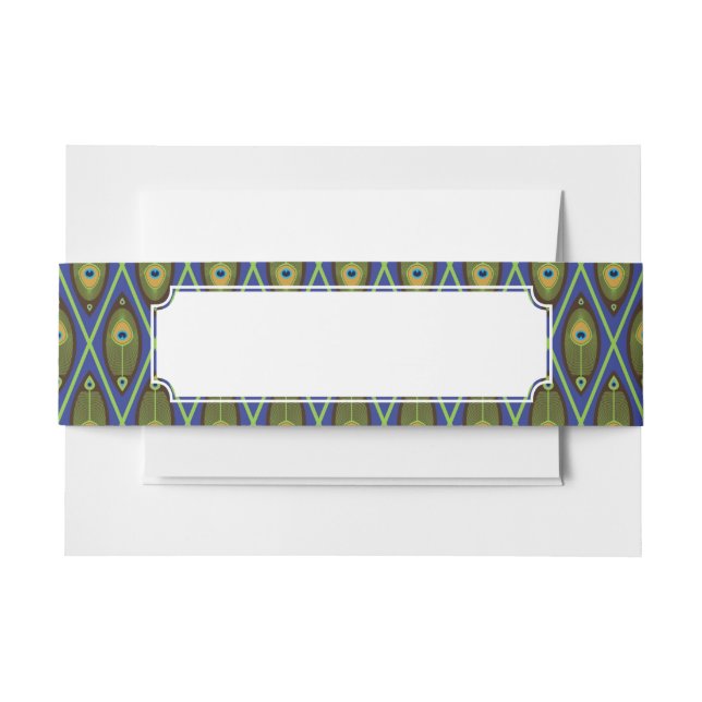 Asian pattern invitation belly band (Front Example)