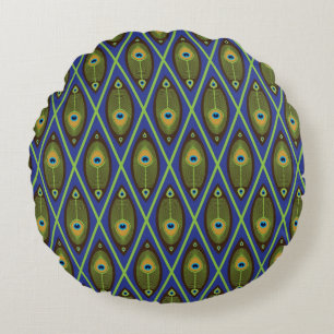 Asian pattern round cushion