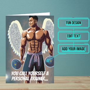 Asian Personal Trainer or Coach Gym Birthday Card