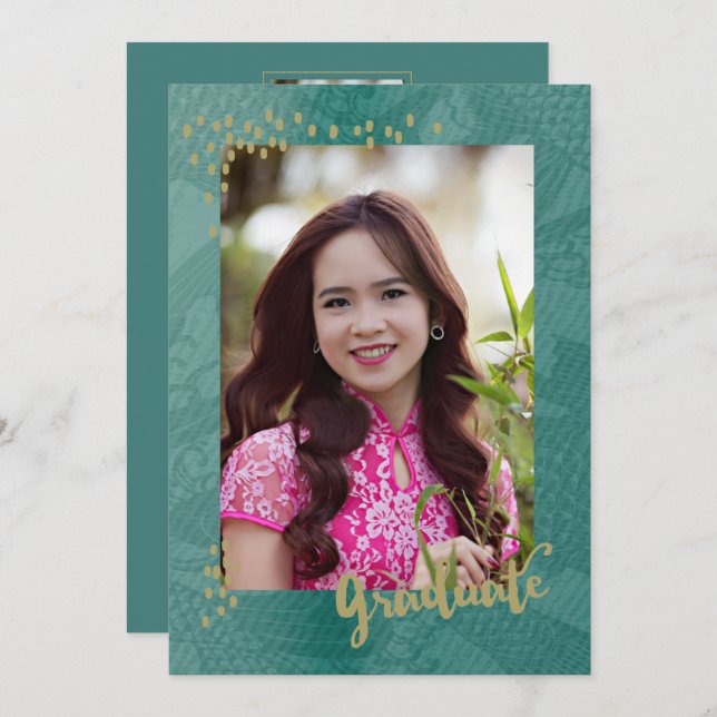 Asian Photo Graduation Announcement (Front/Back)