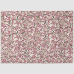 Asian Pink Cherry Blossoms Tissue Paper
