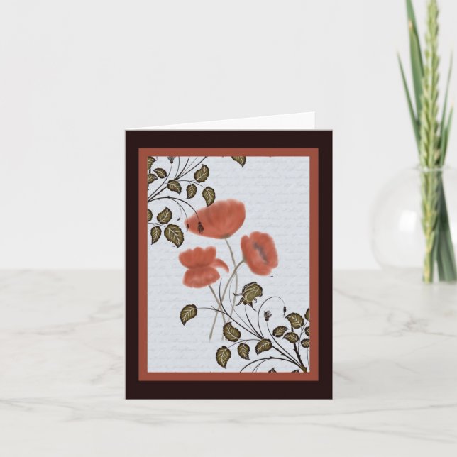 Asian Poppies Note Card (Front)