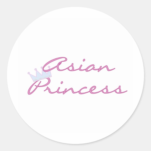 Asian Princess Classic Round Sticker (Front)