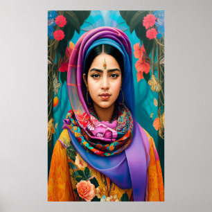 Asian princess with hijab poster