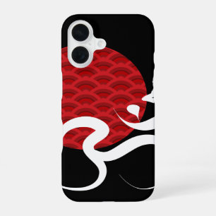 Asian Red Sun Yoga & Modern Zen Calligraphy Om Aum iPhone 16 Case