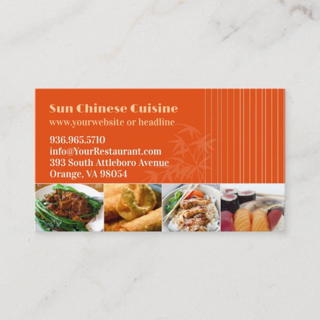 Asian Restaurant Business Card (Front)