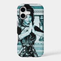 Asian Royal Woman Blue Portrait Art