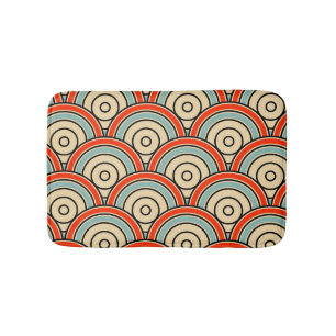 Asian Scales Waves Ivory Pattern Bath Mat