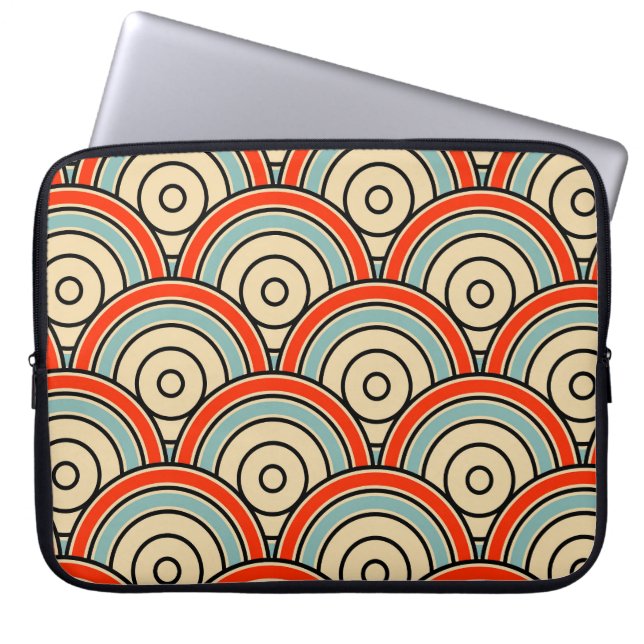 Asian Scales Waves Ivory Pattern Laptop Sleeve (Front)