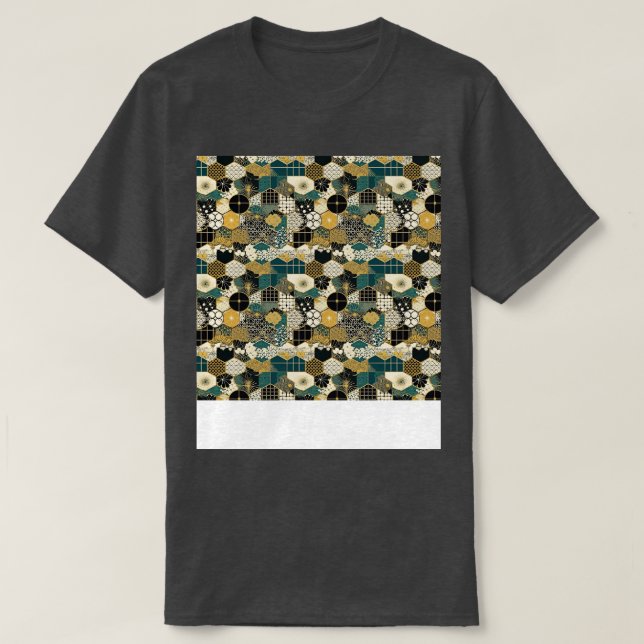 Asian Seamless Pattern Old Japanese Chinese Korean T-Shirt (Design Front)