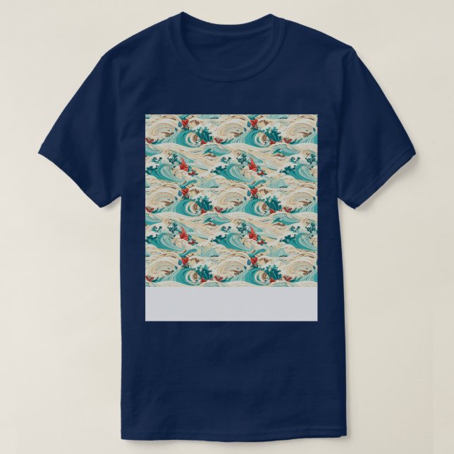 Asian Seamless Pattern Old Japanese Chinese Korean T-Shirt (Design Front)