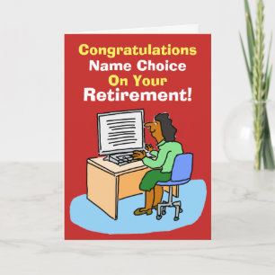 Asian Secretary or Personal Assistant Retirement Card