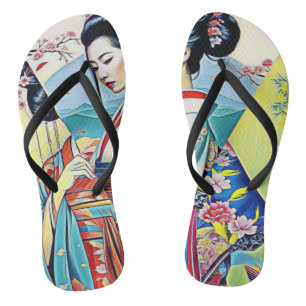 ASIAN SPRING DESIGNER COLLAGE THONGS