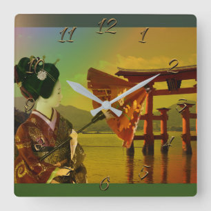 Asian Square Wall Clock