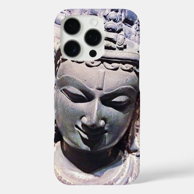 Asian Statue Antique Stone Face Photo Stylish Bold Case-Mate iPhone Case (Back)