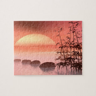 Asian steps to the sun - 3D render Jigsaw Puzzle