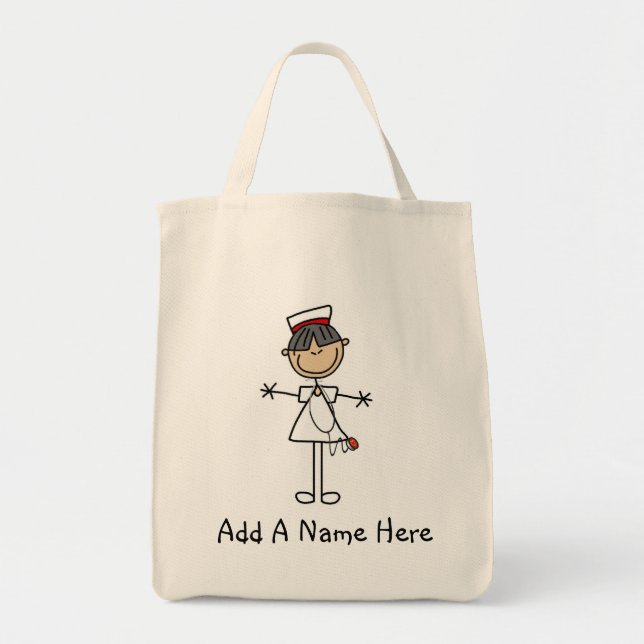 Asian Stick Figure Nurse T-shirts and Gifts Tote Bag (Front)