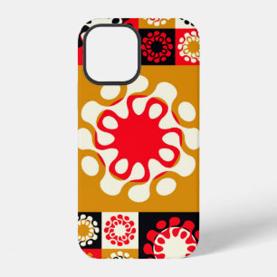 asian style ethnic mosaic with stylised flowers in iPhone 12 case