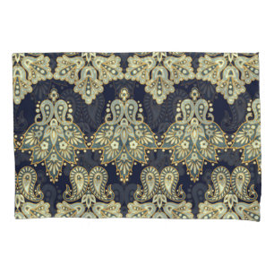 Asian Textile: Floral Paisley Illustration Pillowcase