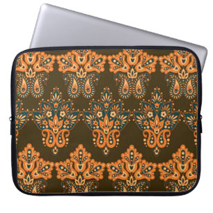 Asian Textile Paisley: Floral Vintage Illustration Laptop Sleeve