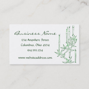 Asian Themed Bamboo & Leaves 2 Business Cards