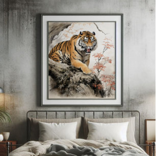 Asian Tiger Traditional Painting Photo Print