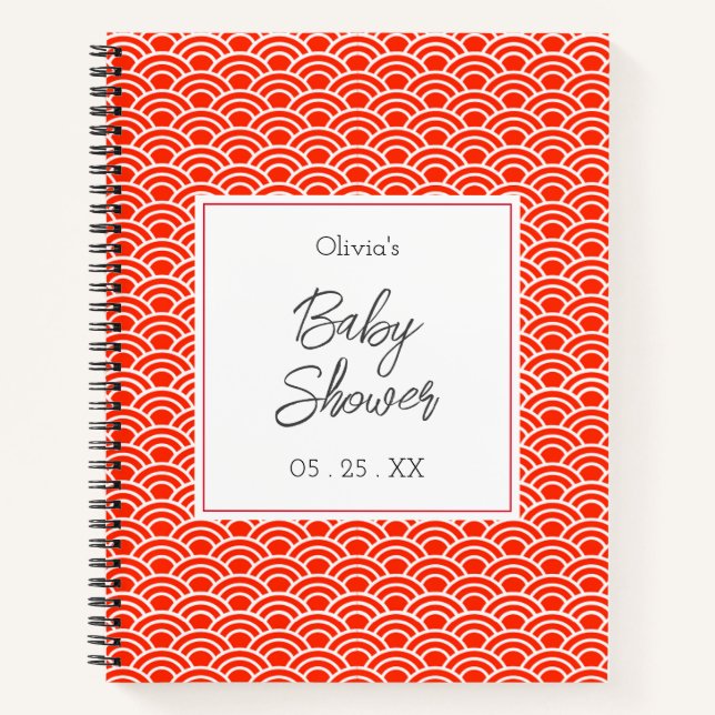 Asian Traditional Wave Pattern Notebook (Front)